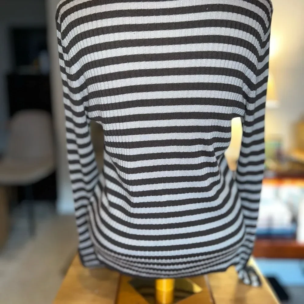 Chic Striped Button-Up Sweater